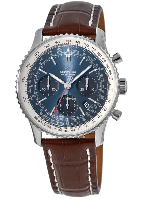 Breitling,Navitimer 43mm,43mm,Stainless Steel,Blue,Automatic,Chronograph,Day,AB0121211C1P4