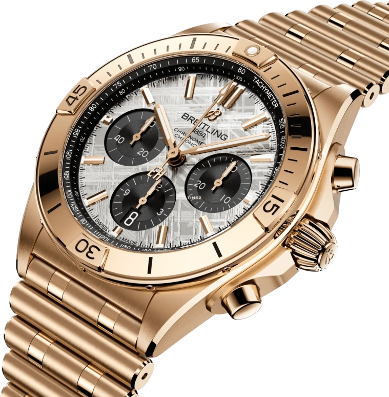 Breitling,Chronomat 42mm,42mm,Red Gold,Grey,Automatic,Chronograph,Day,RB01347A1F1R1