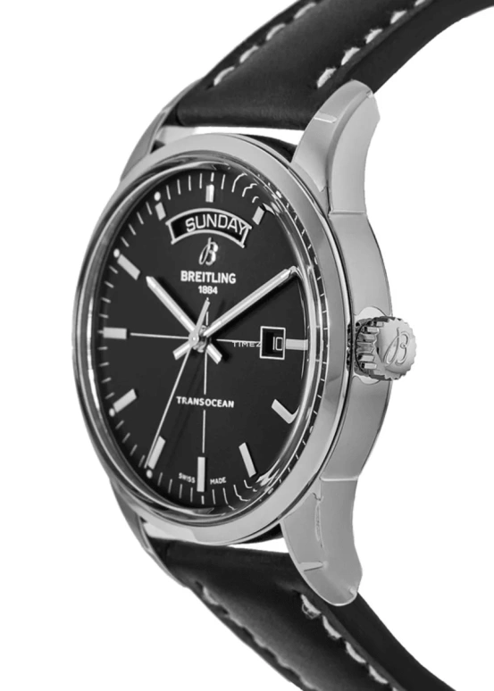 Breitling,Transocean 43mm,43mm,Stainless Steel,Black,Automatic,Date,Day,A4531012,A4531012/BB69/435X/A20BA.1