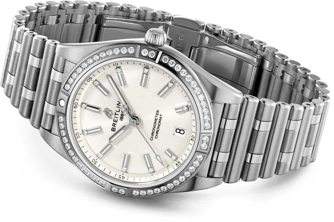 Breitling,Chronomat 36mm,36mm,Stainless Steel,White,Automatic,Chronograph,Day,A10380591A1A1