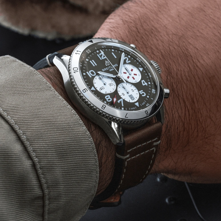 Breitling,Aviatior 8 46mm,46mm,Stainless Steel,Green,Automatic,Chronograph,Day,AB04452A1L1X1