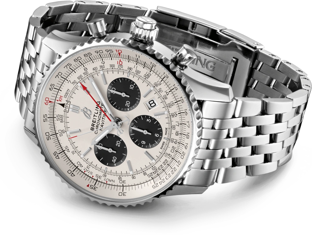 Breitling,Navitimer 45mm,45mm,Stainless Steel,White,Automatic,Chronograph,Day,Rattrapante,AB0311211G1A1