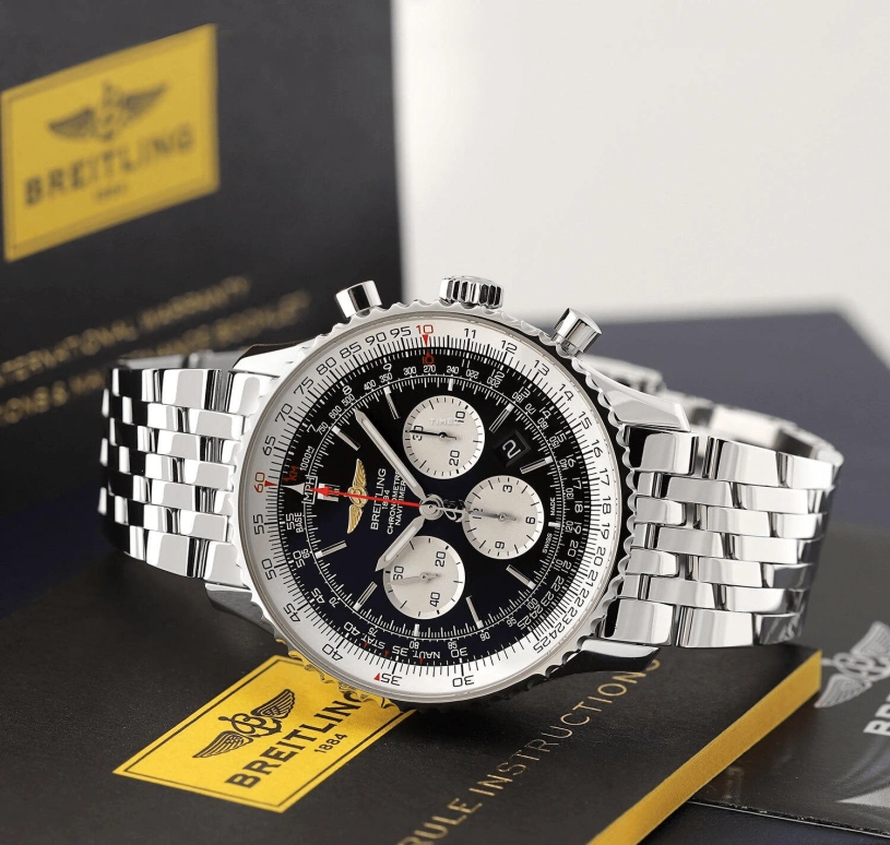 Breitling,Navitimer 46mm,46mm,Stainless Steel,Black,Automatic,Chronograph,Day,AB012721,AB012721/BD09/443A