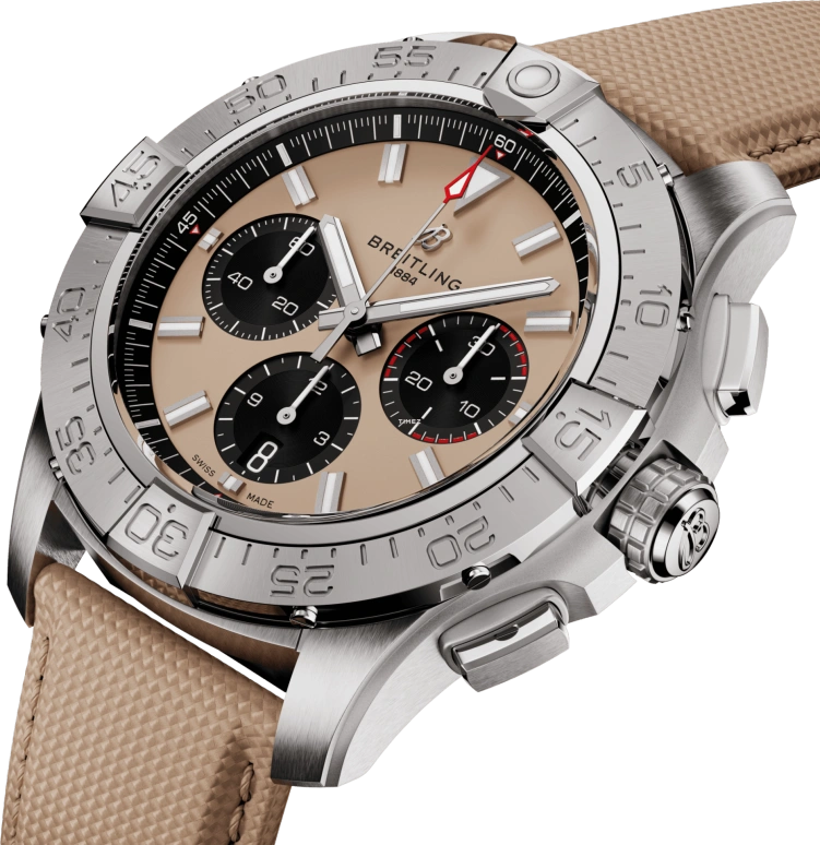 Breitling,Avenger 44mm,44mm,Stainless Steel,Black,khaki,Automatic,Chronograph,Day,AB0147101A1X1
