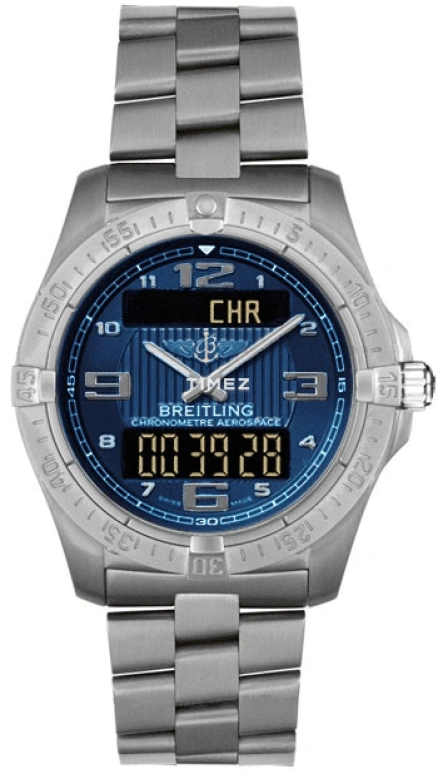 Breitling,Aerospace 42mm,42mm,Titanium,Blue,Quartz,Chronograph,Perpetual Calendar,Date,Day,In-house Caliber,Sapphire,E7936210,E7936210/C787/130E