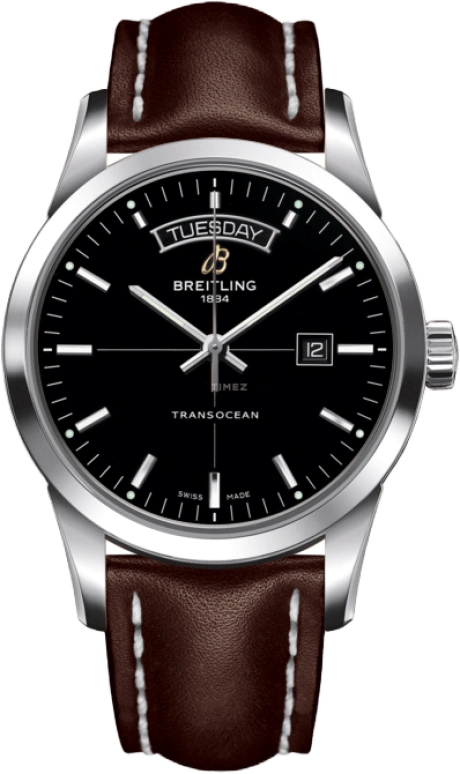Breitling,Transocean 43mm,43mm,Stainless Steel,Black,Automatic,Date,Day,A4531012,A4531012/BB69/437X/A20BA.1
