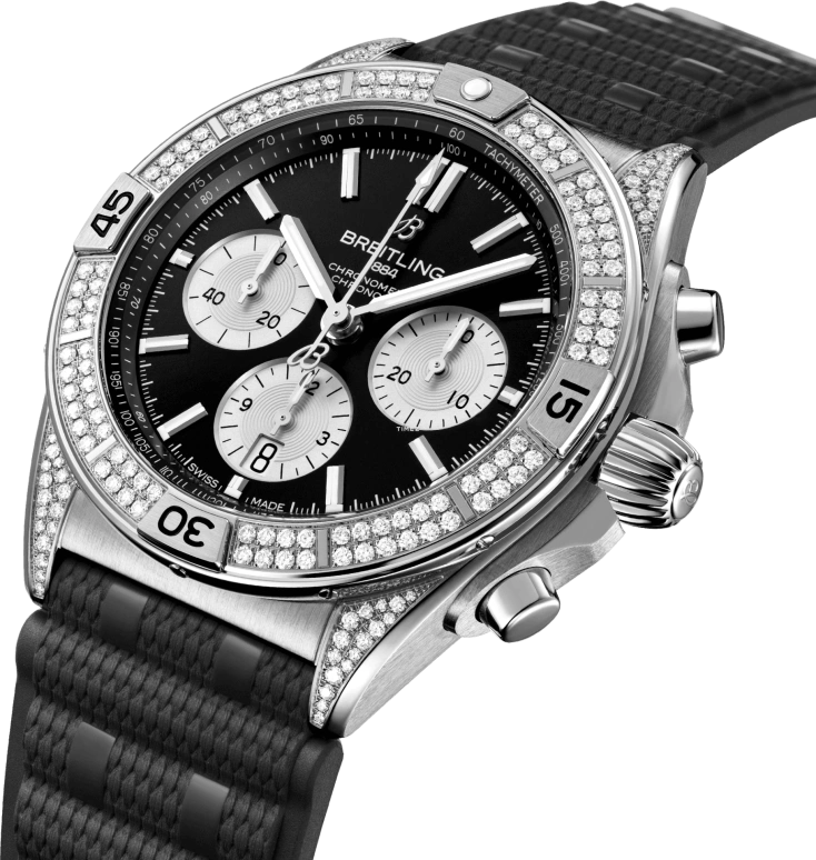 Breitling,Chronomat 42mm,42mm,Stainless Steel,Black,Automatic,Chronograph,Day,AB0134721B1S2
