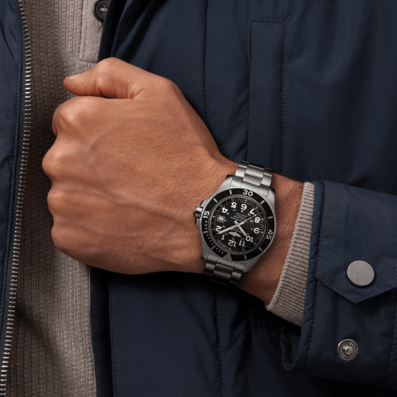 Breitling,Superocean 44mm,44mm,Stainless Steel,Black,Automatic,Chronograph,Date,Anti-magnetic,A17392D71B1A1