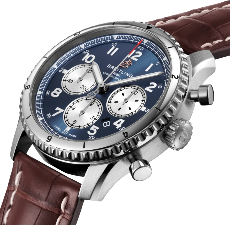Breitling,Aviatior 8 43mm,43mm,Stainless Steel,Blue,Automatic,Chronograph,Day,AB0119131C1P2
