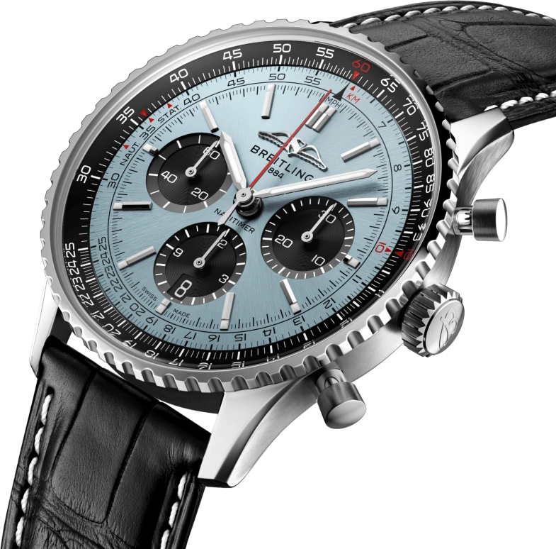Breitling,Navitimer 43mm,43mm,Stainless Steel,Blue,Automatic,Chronograph,Day,Erling Haaland,AB0138241C1P1