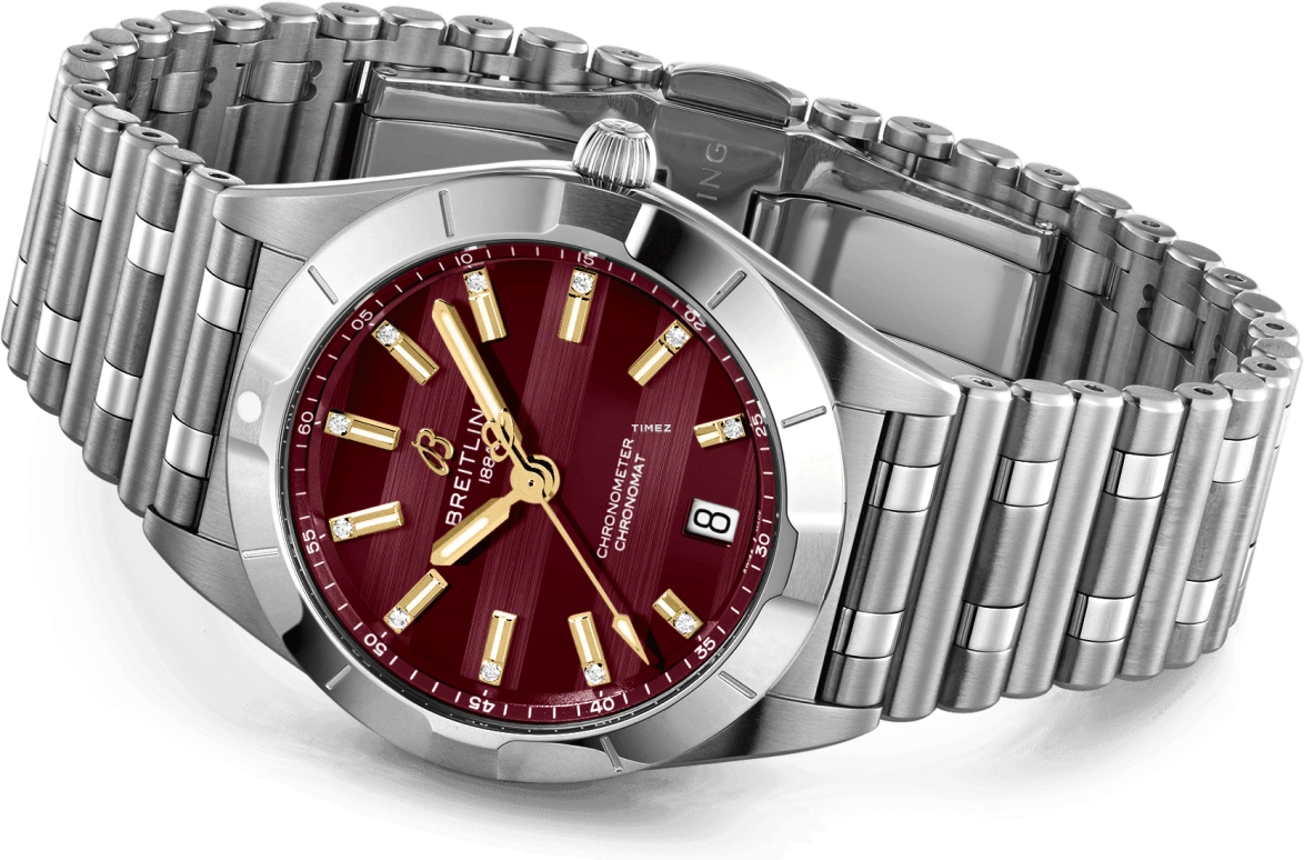 Breitling,Chronomat 32mm,32mm,Stainless Steel,Red,Quartz,Day,26280hours,A773108A1K1A1