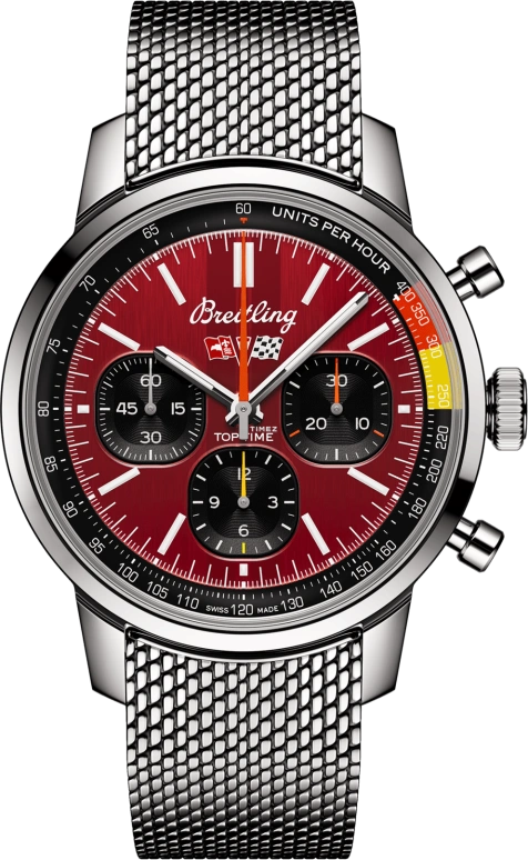 Breitling,Top Time 41mm,41mm,Stainless Steel,Red,Automatic,Chronograph,Sapphire,Crystal Glass,AB01761A1K1A1