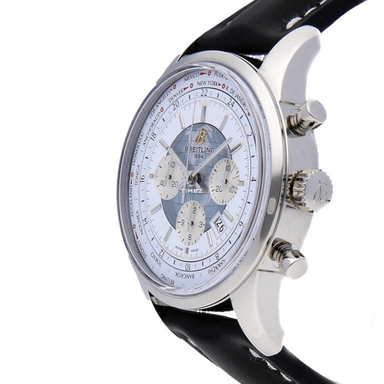 Breitling,Transocean 46mm,46mm,Stainless Steel,Silver,Automatic,Chronograph,Day,World Time,AB0510U0,AB0510U0/A732/441X