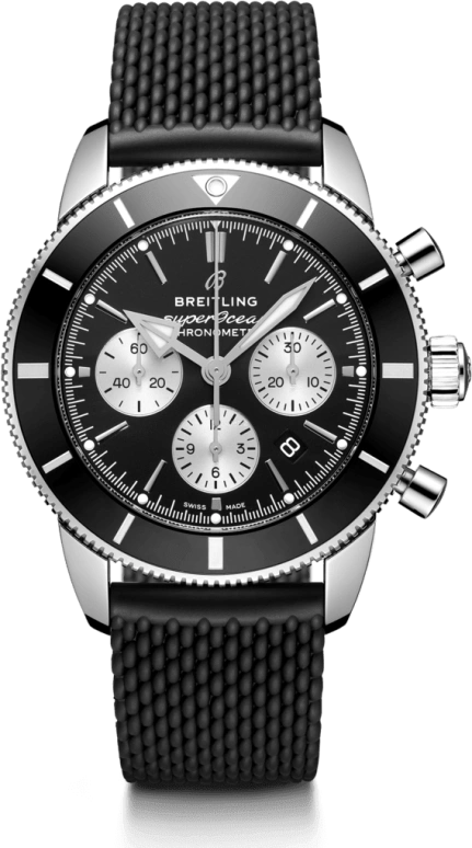 Breitling,Superocean Heritage 44mm,44mm,Stainless Steel,Black,Silver,Automatic,Chronograph,Day,AB0162121B1S1