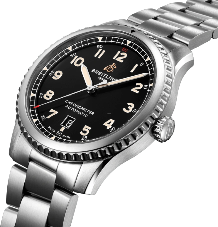 Breitling,Aviatior 8 41mm,41mm,Stainless Steel,Black,Automatic,Chronograph,Date,Anti-magnetic,A17315101B1A1