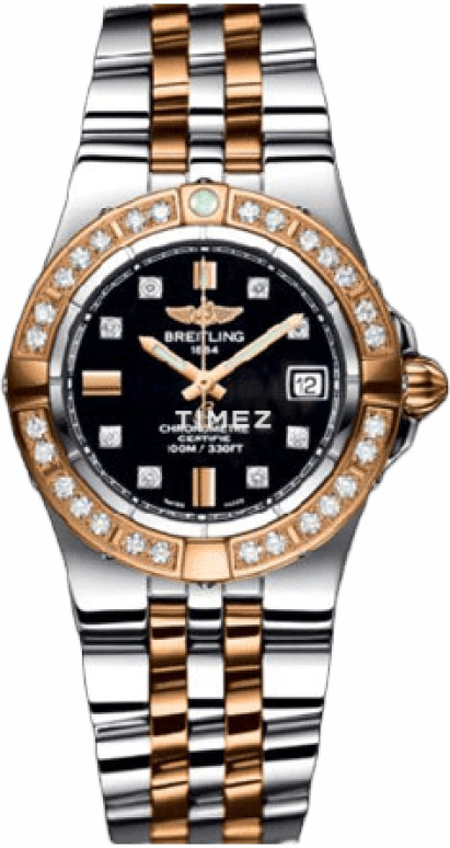 Breitling,Galactic 30mm,30mm,Stainless Steel,Yellow Gold,Black,Quartz,C71340LA,C71340LA/BA16/368C