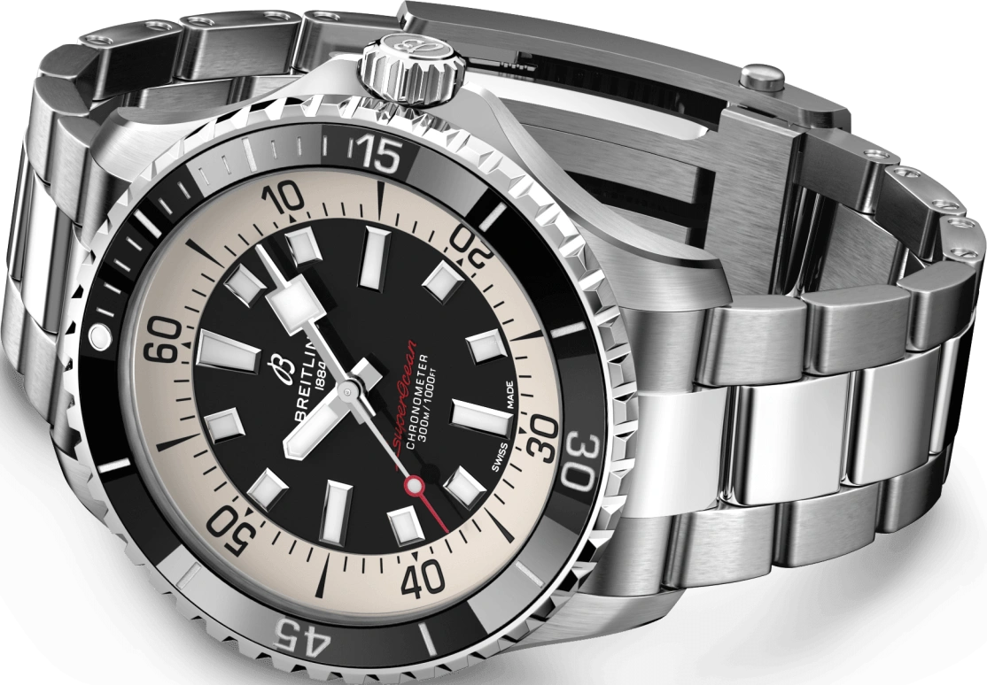 Breitling,Superocean 44mm,44mm,Stainless Steel,Black,Automatic,40hours,In-house Caliber,A17376211B1A1