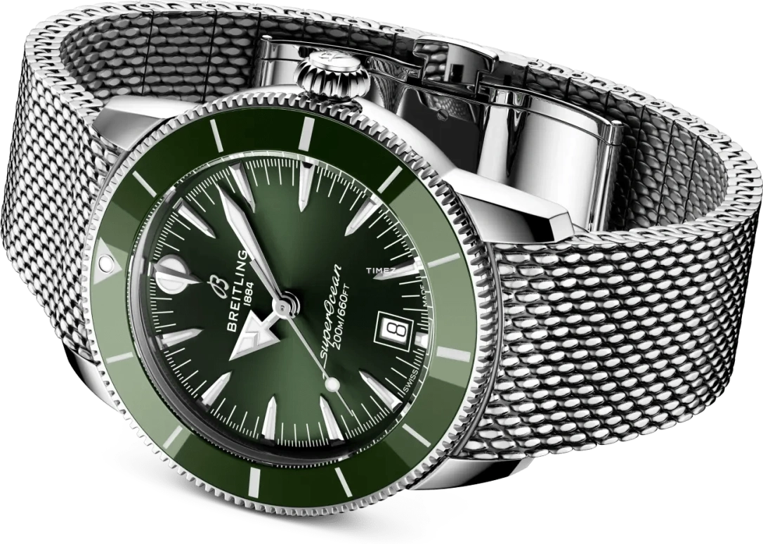 Breitling,Superocean Heritage 42mm,42mm,Stainless Steel,Ceramic,Green,Automatic,Day,78hours,AB3111361L1A1