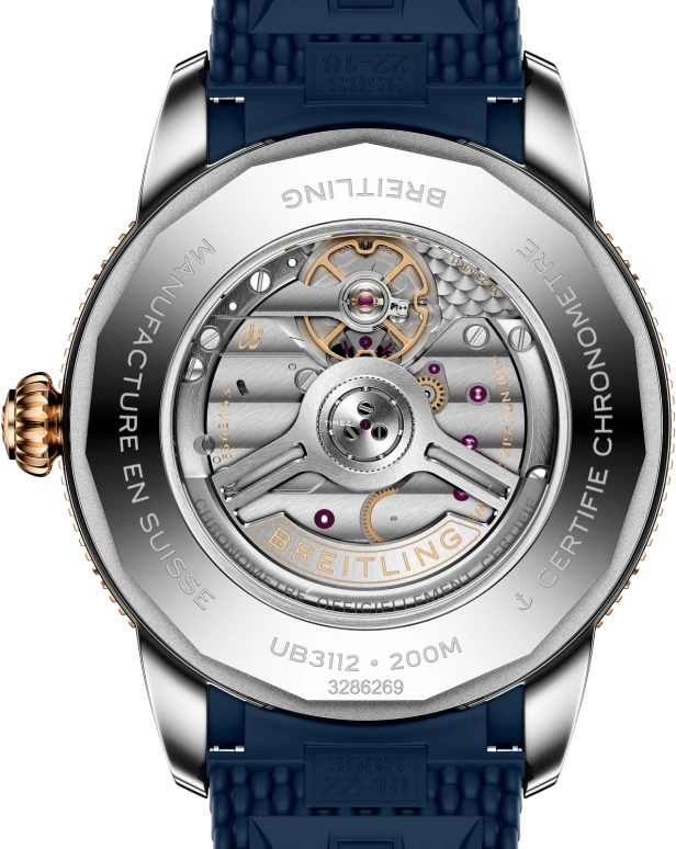 Breitling,Superocean Heritage 44mm,44mm,Stainless Steel,Red Gold,Blue,Automatic,Day,70hours,UB3112161C1S1