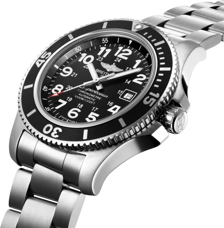 Breitling,Superocean 44mm,44mm,Stainless Steel,Black,Automatic,Chronograph,Date,Anti-magnetic,A17392D71B1A1