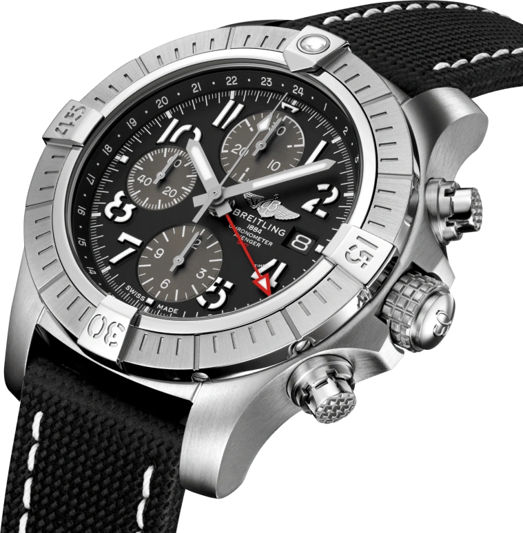 Breitling,Avenger 45mm,45mm,Stainless Steel,Black,Automatic,Chronograph,Day,Dule Time,A24315101B1X1