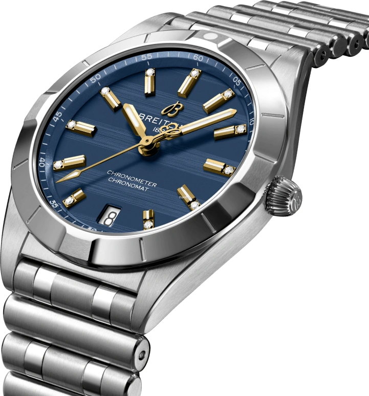 Breitling,Chronomat 32mm,32mm,Stainless Steel,Blue,Quartz,Day,26280hours,A773109A1C1A1