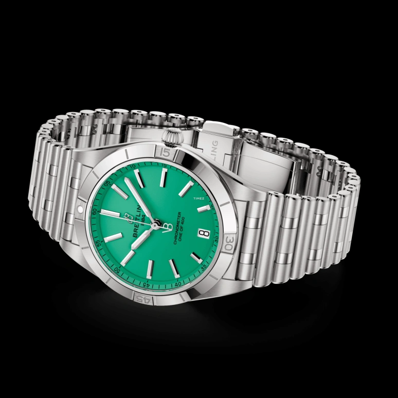 Breitling,Chronomat 36mm,36mm,Stainless Steel,Green,Automatic,Day,Sapphire,Crystal Glass,A103801A1L1A1