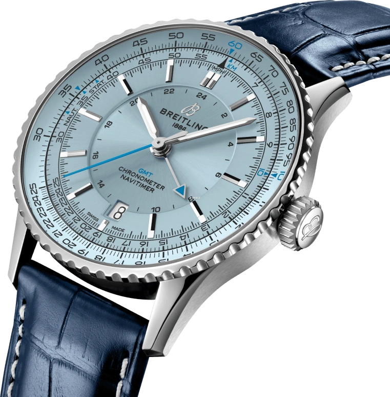 Breitling,Navitimer 41mm,41mm,Stainless Steel,Blue,Automatic,Day,Dule Time,A32310171C1P1