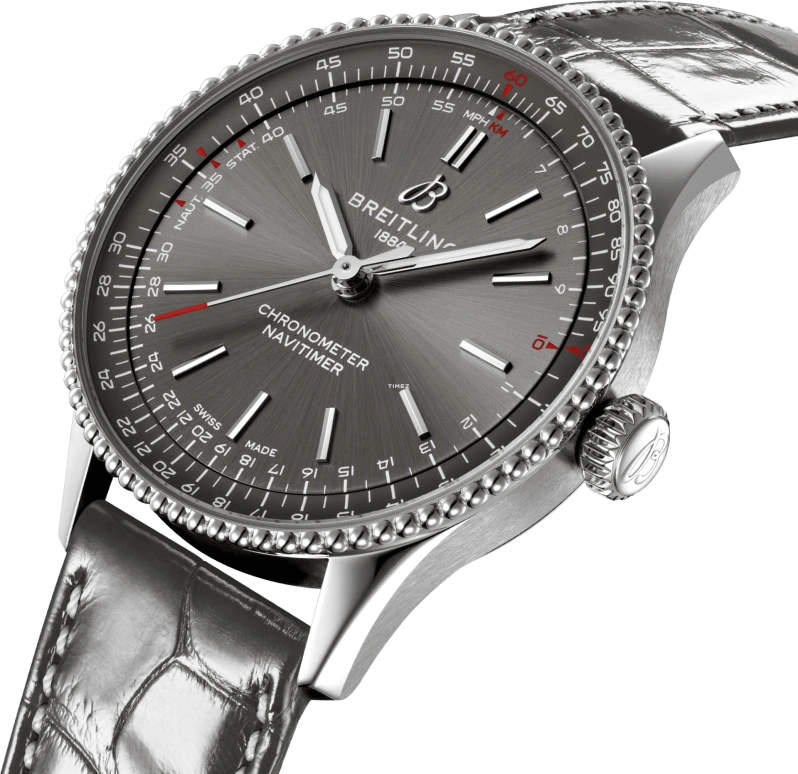 Breitling,Navitimer 36mm,36mm,Stainless Steel,Smoky Coal,Automatic,Chronograph,Sapphire,Crystal Glass,A17327381B1P1
