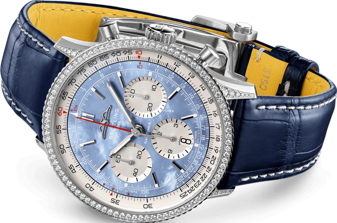 Breitling,Navitimer 41mm,41mm,Stainless Steel,Blue,Automatic,Chronograph,Day,AB01396A1C1P1