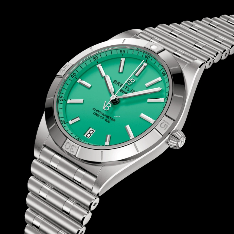 Breitling,Chronomat 36mm,36mm,Stainless Steel,Green,Automatic,Day,Sapphire,Crystal Glass,A103801A1L1A1