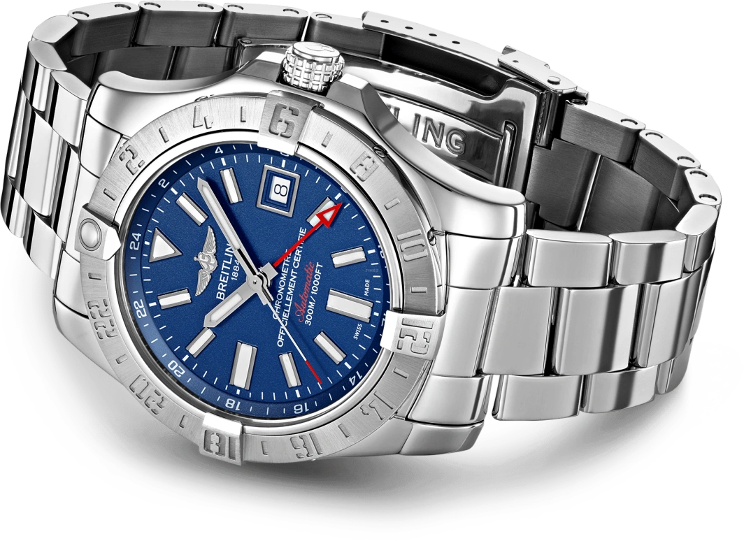 Breitling,Avenger 43mm,43mm,Stainless Steel,Blue,Automatic,Date,42hours,A32390111C1A1