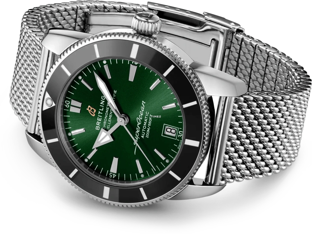 Breitling,Superocean Heritage 42mm,42mm,Stainless Steel,Green,Automatic,Day,70hours,AB2010121L1A1