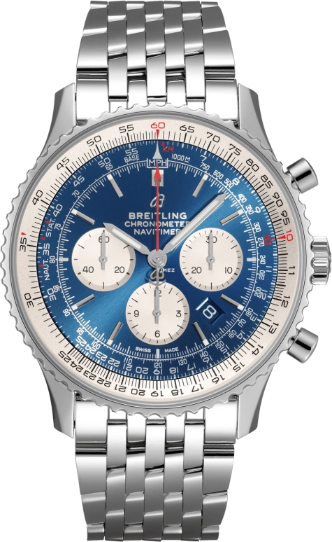 Breitling,Navitimer 46mm,46mm,Stainless Steel,Blue,Automatic,Chronograph,Day,AB0127211C1A1