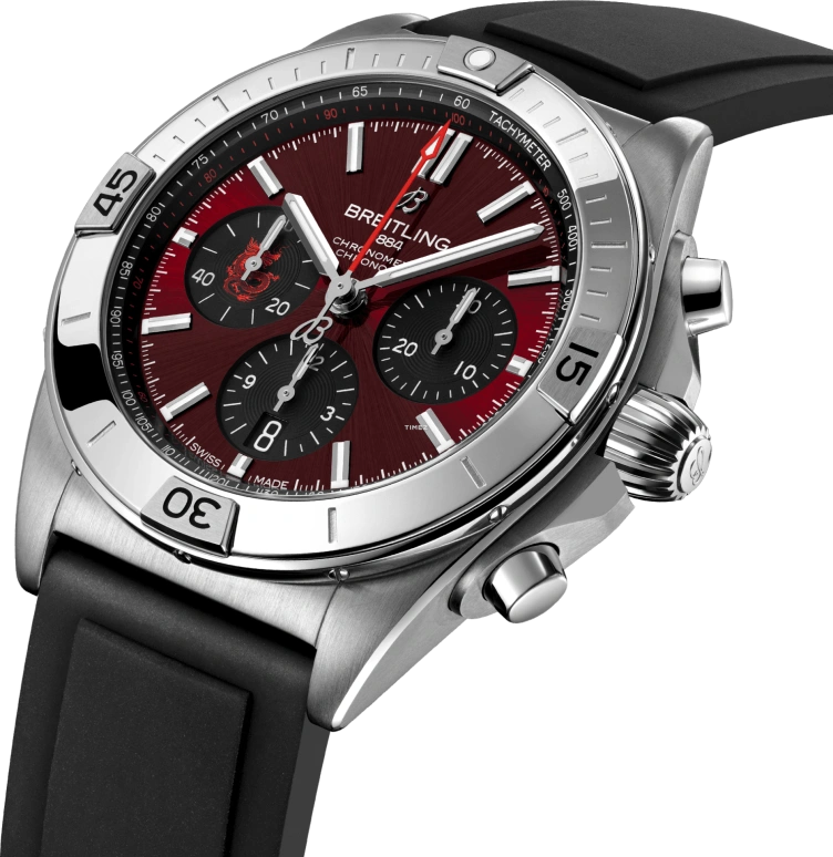 Breitling,Chronomat 42mm,42mm,Stainless Steel,Wine Red,Automatic,Chronograph,Day,PB01342A1K1S1