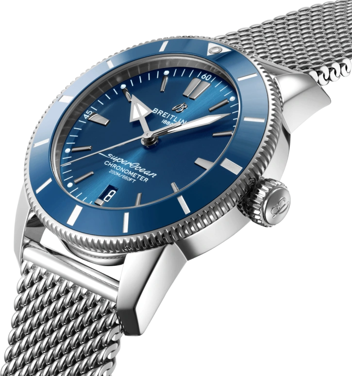 Breitling,Superocean Heritage 44mm,44mm,Stainless Steel,Blue,Automatic,Day,70hours,AB2030161C1A1