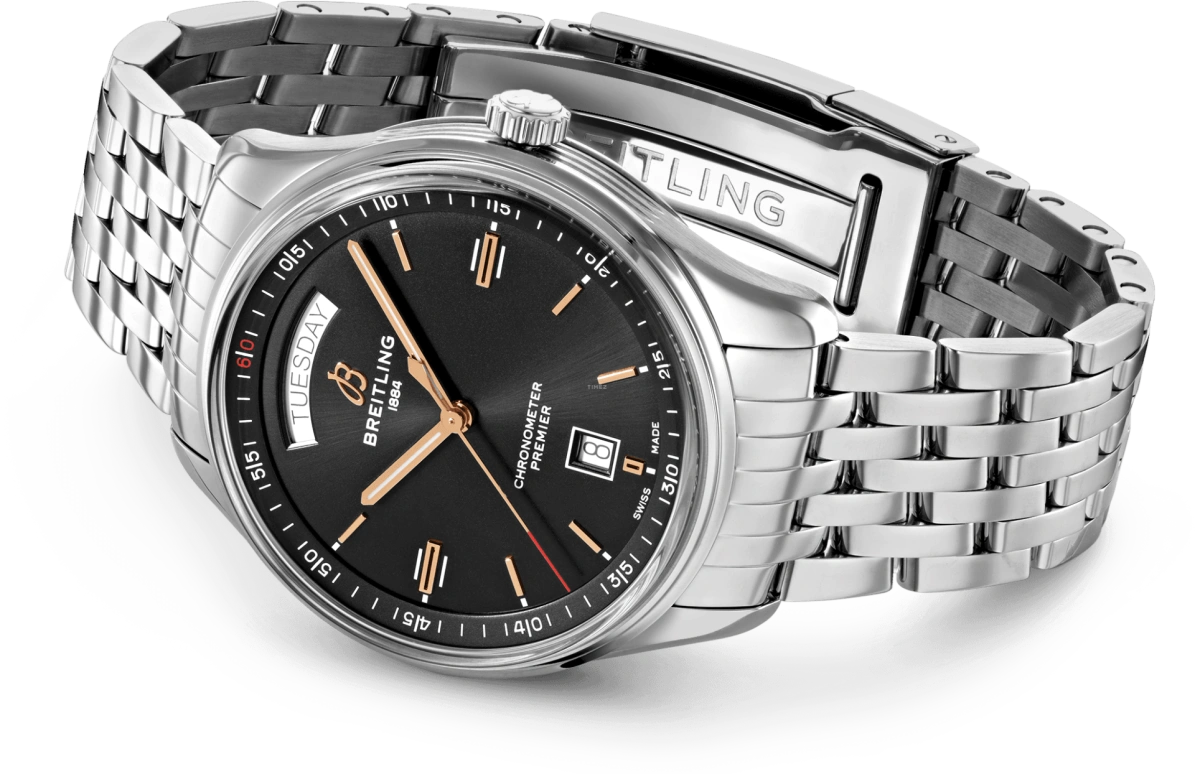 Breitling,Premier 40mm,40mm,Stainless Steel,Black,Automatic,Date,Day,A45340241B1A1