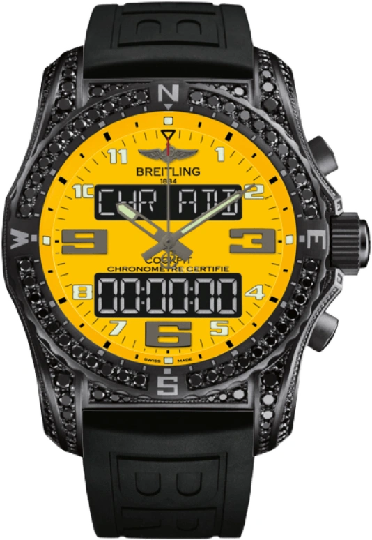 Breitling,Cockpit B50 46mm,46mm,Titanium,Yellow,Quartz,Countdown,Chronograph,Perpetual Calendar,Month,In-house Caliber,Sapphire,VB5010AU,VB5010AU/I525/155S/V20DSA.4