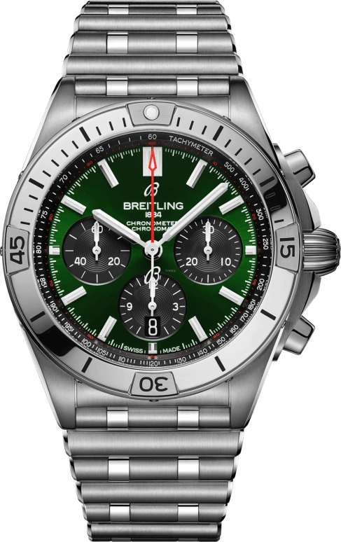 Breitling,Chronomat 42mm,42mm,Stainless Steel,Green,Automatic,70hours,In-house Caliber,AB0134101L1A1