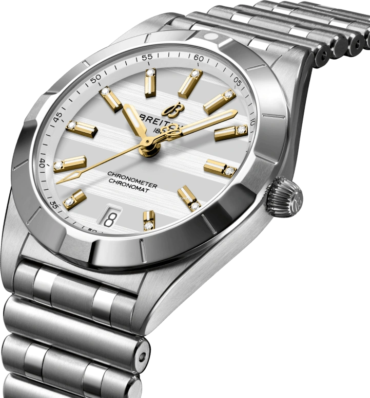 Breitling,Chronomat 32mm,32mm,Stainless Steel,White,Quartz,Day,26280hours,A773105A1A1A1