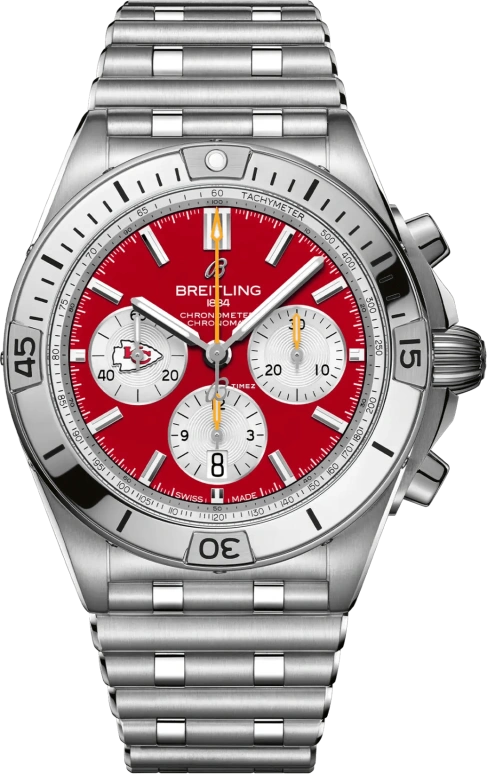 Breitling,Chronomat 42mm,42mm,Stainless Steel,Red,Automatic,Chronograph,Day,AB01342B1K5A1