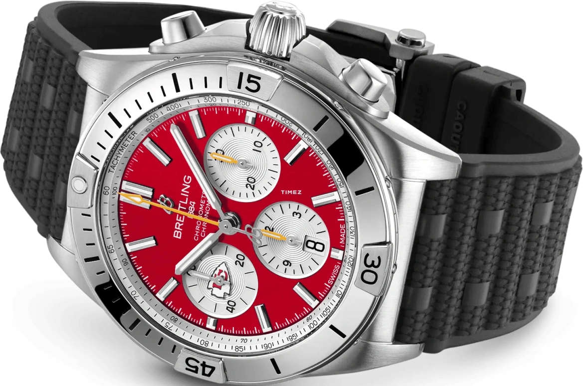Breitling,Chronomat 42mm,42mm,Stainless Steel,Red,Automatic,Chronograph,Day,AB01342B1K5S1