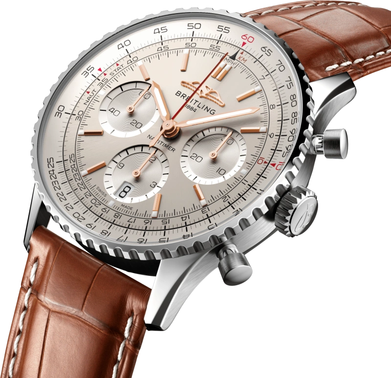 Breitling,Navitimer 41mm,41mm,Stainless Steel,White,Automatic,Chronograph,Day,AB0139211G1P1