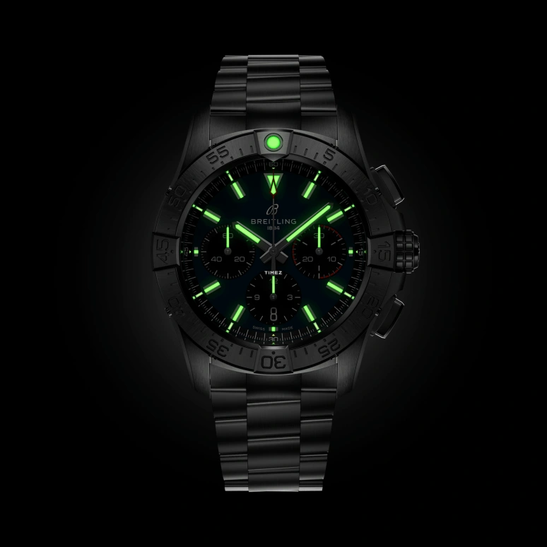 Breitling,Avenger 42mm,42mm,Stainless Steel,Blue,Black,Automatic,Chronograph,Day,AB0146101C1A1