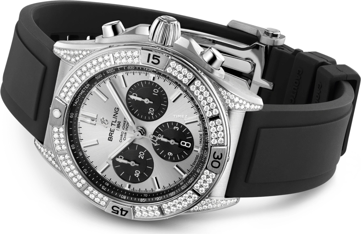 Breitling,Chronomat 42mm,42mm,Stainless Steel,Silver,Black,Automatic,Chronograph,Day,AB0134721G1S1
