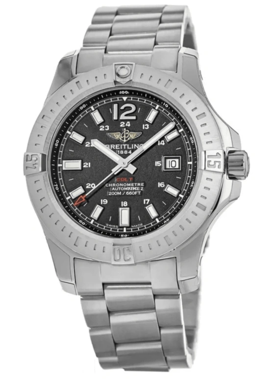 Breitling,Other 44mm,44mm,Stainless Steel,Black,Automatic,Day,Dule Time,A17388101B2A1