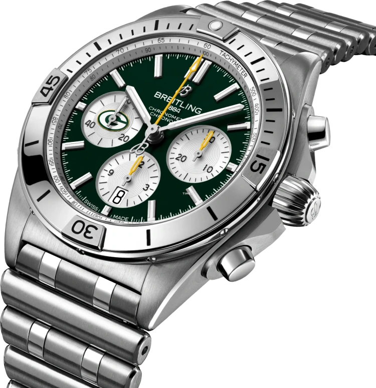 Breitling,Chronomat 42mm,42mm,Stainless Steel,Green,Automatic,Chronograph,Day,AB01342B1L1A1