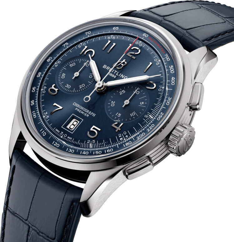 Breitling,Other 42mm,42mm,Stainless Steel,Blue,Automatic,Chronograph,Day,AB0145171C1P2