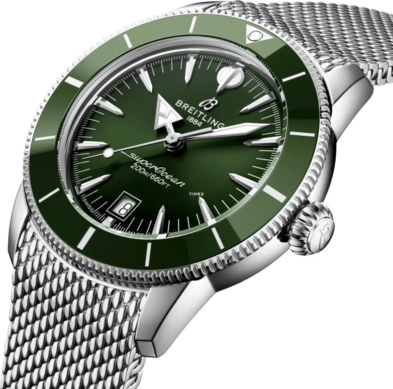 Breitling,Superocean Heritage 42mm,42mm,Stainless Steel,Ceramic,Green,Automatic,Day,78hours,AB3111361L1A1