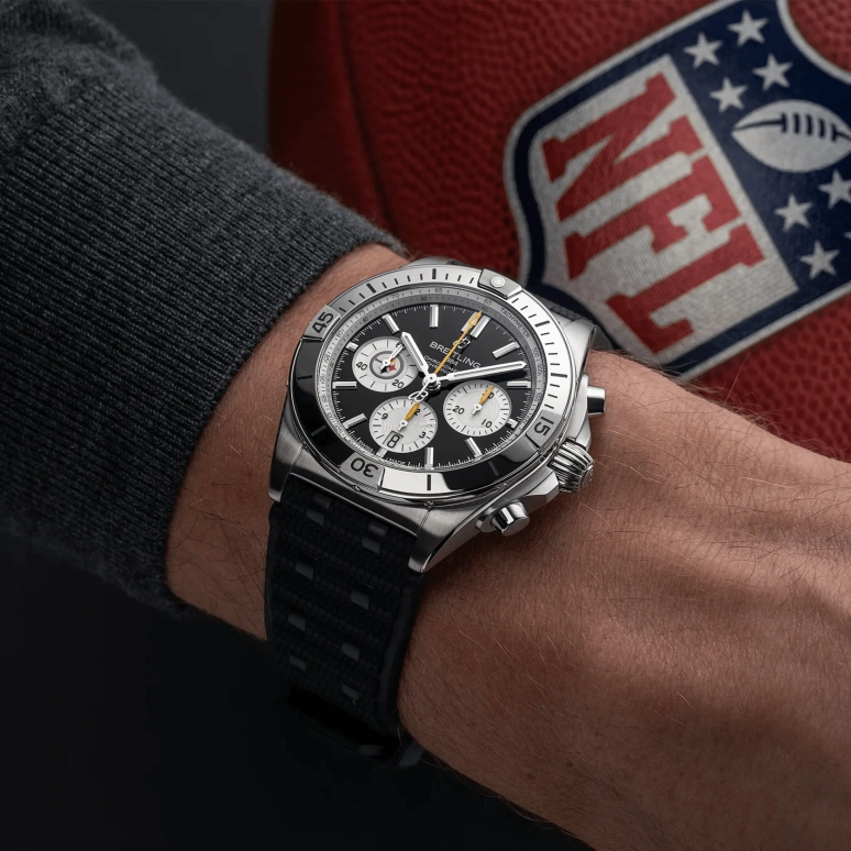 Breitling,Chronomat 42mm,42mm,Stainless Steel,Black,White,Automatic,Chronograph,Day,AB01342B1B2S1